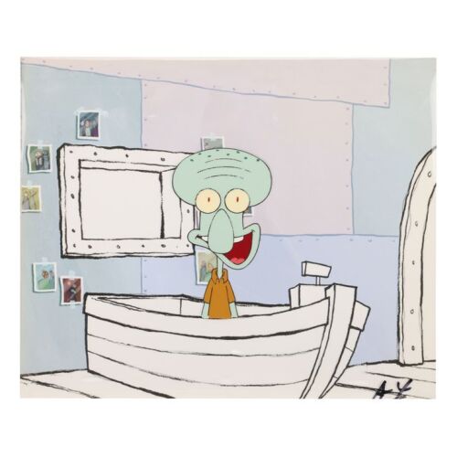 2271. Hand-painted Original Squidward Tentacles Production Cel on Presentation Background ### SPONGEBOB SQUAREPANTS (T.V. SERIES, 1999 - PRESENT)