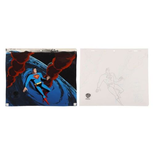 2320. Superman Original Production Cel on Key Master Background and Matching Production Drawing ### SUPERMAN: THE ANIMATED SERIES (1996-2000)