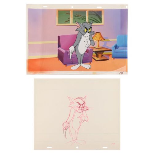 2044. Tom Original Production Cel on Production Background with Matching Drawing ### TOM AND JERRY (1940-1968)