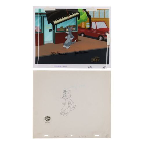 2047. Tom - Original Production Cel Signed Bill Hanna and Joe Barbera and Matching Original Production Cel ### TOM AND JERRY: THE MOVIE (1992)