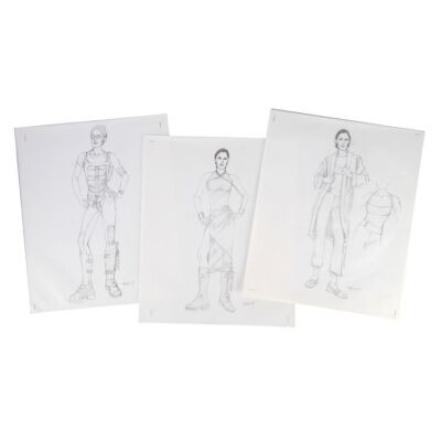 848. Set of Three Hand-drawn Lois DeArmond's Trinity (Carrie-Anne Moss) Costume Design Sketches ### THE MATRIX (1999)