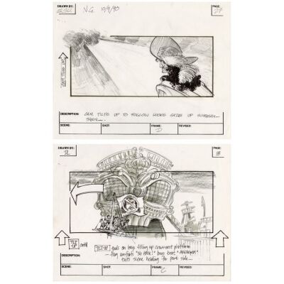 740A. Pair of Hand-drawn "Hook's Gaze" and "No Hook!" Storyboards ### HOOK (1991)