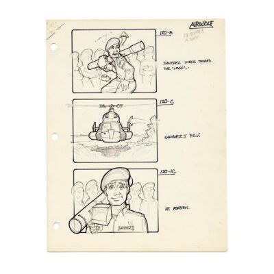 6. Set of Nine Hand-Drawn Andrew Probert "Mad Over Miami" Storyboards ### AIRWOLF (T.V. SERIES, 1984-1987)