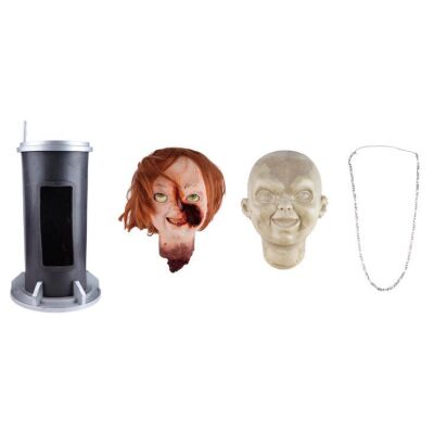 106. Pair of Chucky (Brad Dourif) Doll Heads with Lexy's (Alyvia Alyn Lind) Production-Made Necklace and Bomb Housing ### CHUCKY (2021 - 2024)