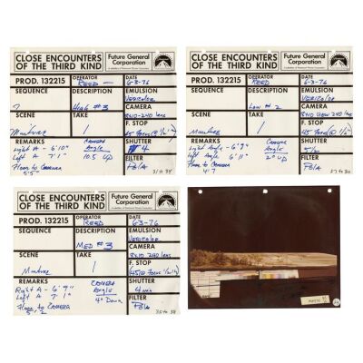 107. Douglas Trumbull Collection: Douglas Trumbull Collection: Set of Three Paper SFX Photography Slates ### CLOSE ENCOUNTERS OF THE THIRD KIND (1977)