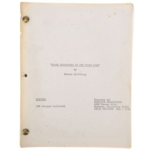 110. Bound Revised Production Script ### CLOSE ENCOUNTERS OF THE THIRD KIND (1977)