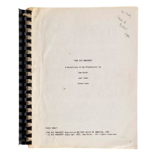 122. Tom Sullivan Collection: Bound "The XYZ Murders" First Draft Script ### CRIMEWAVE (1985)