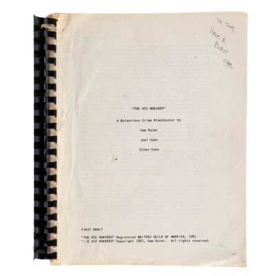 122. Tom Sullivan Collection: Bound "The XYZ Murders" First Draft Script ### CRIMEWAVE (1985)