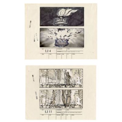 203. Pair of Hand-Embellished Statue of Liberty Storyboards ### GHOSTBUSTERS II (1989)