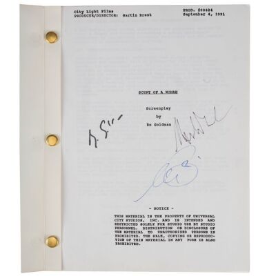 378. Al Pacino, Martin Brest, and Bo Goldman-Autographed Script ### SCENT OF A WOMAN (1992)