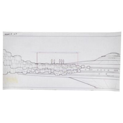 410. Hand-Drawn Andrew Probert V'Ger Spacewalk Matte Painting Prelim ### STAR TREK: THE MOTION PICTURE (1979)