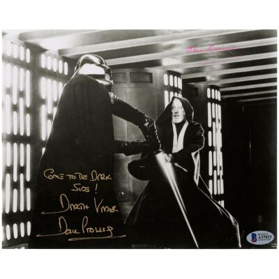 447. Alec Guinness and David Prowse-Autographed Obi-Wan Kenobi vs. Darth Vader Still ### STAR WARS: A NEW HOPE (1977)