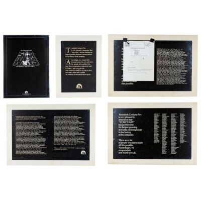 450. Set of Five Crew Recognition Trade Ad Test Prints ### STAR WARS: A NEW HOPE (1977)