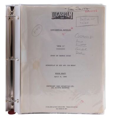478. Producer Thomas G. Smith's Story Outline and Hand-Annotated Script Binder ### EWOKS: THE BATTLE FOR ENDOR (1985)