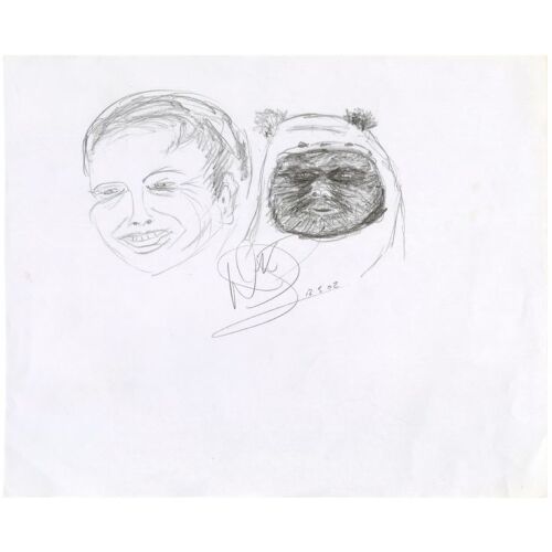484. William Plumb Collection: Hand-Drawn Warwick Davis Wicket Self-Portrait ### STAR WARS: VARIOUS PRODUCTIONS