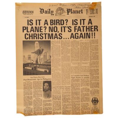 506. Peter Young-Autographed "Is It A Bird? Is It A Plane?" Daily Planet Newspaper Cover ### SUPERMAN FRANCHISE (1978-1987)