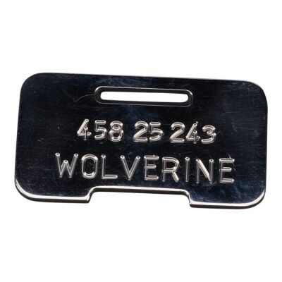 589. Wolverine's (Hugh Jackman) Production-Made Dog Tag ### X-MEN ORIGINAL TRILOGY (2000 - 2006)
