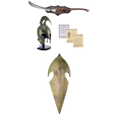 650. United Cutlery High Elven War Helm, High Eleven Warrior Sword, and High Elven Warrior Shield Replicas ### THE LORD OF THE RINGS TRILOGY (2001-2003)