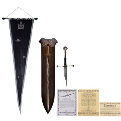 651. United Cutlery Shards of Narsil and The Lord of the Rings Anduril Scabbard Replicas, with King Elessar's Banner Replica ### THE LORD OF THE RINGS TRILOGY (2001-2003)
