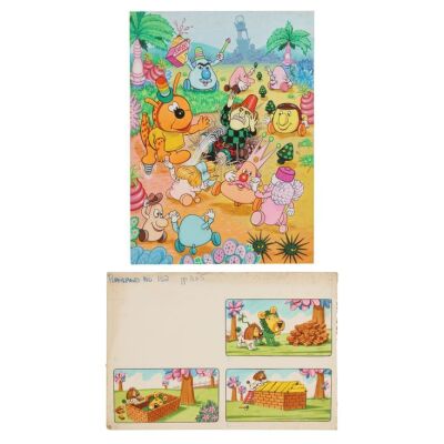 256. The Peter Longden Collection: Original Hand-painted Cover with Original Hand-painted Playland #182 Strips ### CHORLTON AND THE WHEELIES