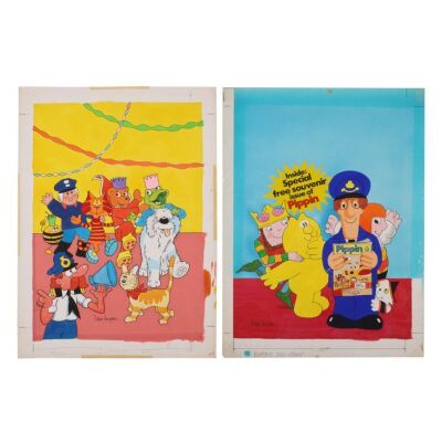 266. The Peter Longden Collection: Original Hand-painted Covers for Buttons 261 and Pippin 1987 ### PIPPIN