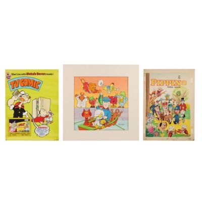 290. The Peter Longden Collection: Original Hand-painted Covers for TV Comic 1651, Postman Pat Weekly 50, and Pippin Holiday Specials 70 and 85 ### TV COMICS