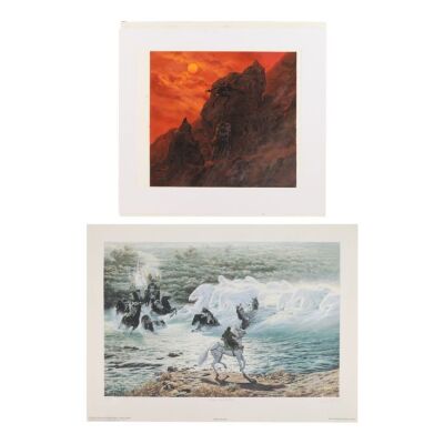 196. Original Ted Nasmith Hand-painted Original "Endgame on the Mountain" Artwork and Limited Edition "Riders at The Ford" Print ### THE LORD OF THE RINGS FRANCHISE (1937-PRESENT)