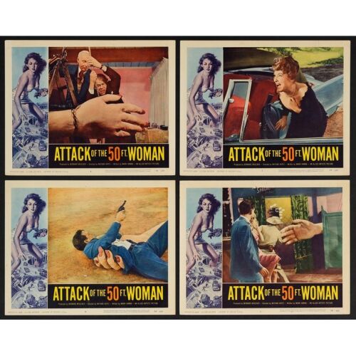 293. Lobby Cards (4) (11" x 14"); The Collection of the Late J. Stephen Ryan; Cards 2,4,5,7; Very Fine- ### ATTACK OF THE 50 FOOT WOMAN (1958)