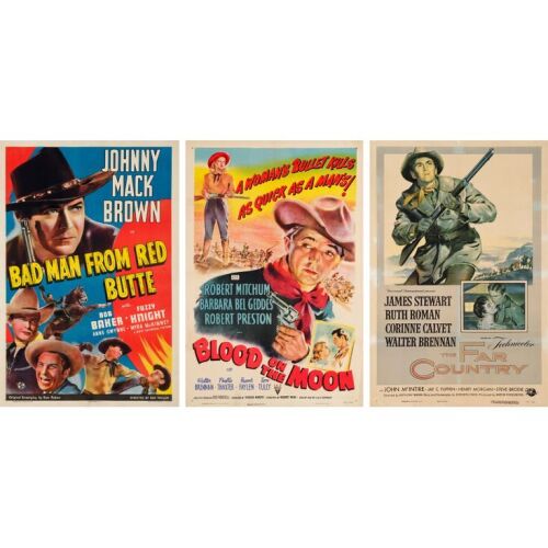 304. One Sheets (3) (27" x 41"); Fine+ on Linen ### BAD MAN FROM RED BUTTE / BLOOD ON THE MOON / FAR COUNTRY, THE (1940, 1948, 1954)