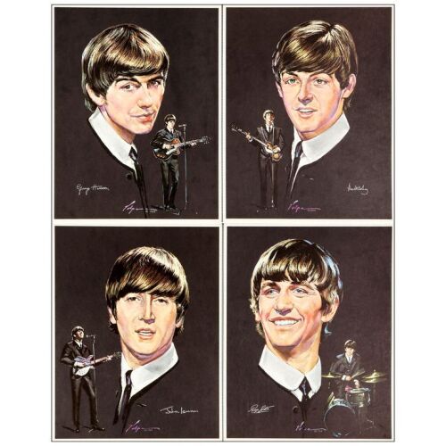 313. Promo Personality Poster Set (4) (14.25" x 18.25"); Very Fine+ Rolled ### THE BEATLES (1964)