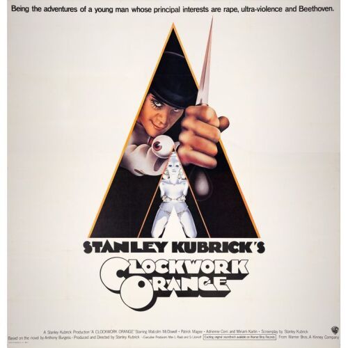 369. Six Sheet (75" x 79"); The Collection of the Late J. Stephen Ryan; Very Fine on Linen ### A CLOCKWORK ORANGE (1971)