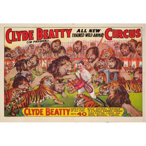 370. Circus Poster (41" x 28"); The Collection of the Late J. Stephen Ryan; Very Fine Folded ### CLYDE BEATTY CIRCUS POSTER (c.1940)