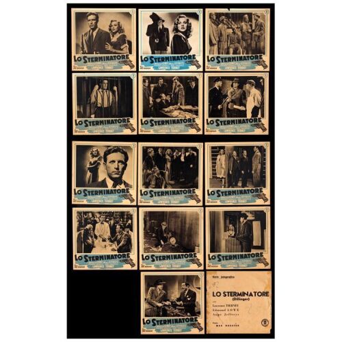401. Italian Photobustas (13) + Paper Sleeve (13" x 13.25"); Very Fine- ### DILLINGER (1945)