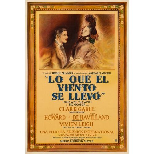462. Argentinian One Sheet (28.5" x 43"); The Collection of the Late J. Stephen Ryan; Very Fine- on Linen ### GONE WITH THE WIND (1940)