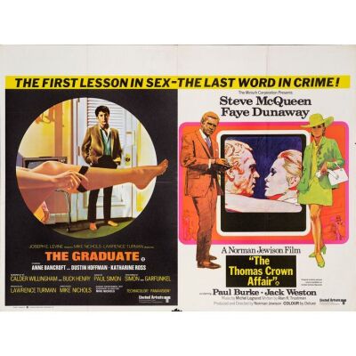 465. British Quad (40" x 30"); Very Fine- Folded ### GRADUATE, THE / THOMAS CROWN AFFAIR, THE (1969)