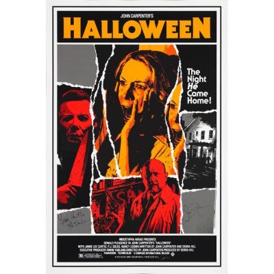 475. Limited Edition Screen Print (24" x 36") Signed by John Carpenter, Nick Castle and Jame Rheem Davis (Beckett COA); Hand-Numbered Limited Edition (#4/33), Variant Edition; Near Mint Rolled ### HALLOWEEN (2016)