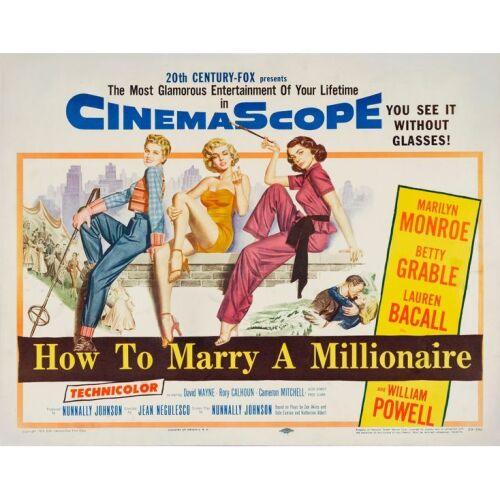 486. Half Sheet (22" x 28"); Very Fine+ on Paper ### HOW TO MARRY A MILLIONAIRE (1954)
