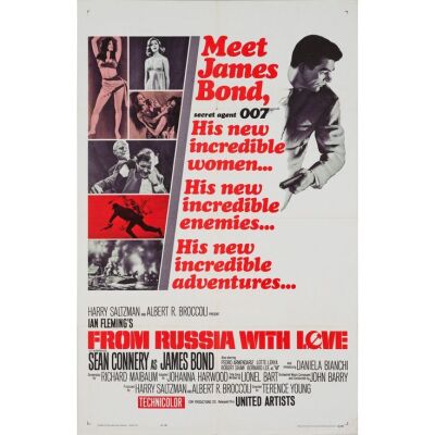 528. One Sheet (27" x 41"); The Collection of the Late J. Stephen Ryan; Style A; Near Mint Folded ### JAMES BOND: FROM RUSSIA WITH LOVE (1963)