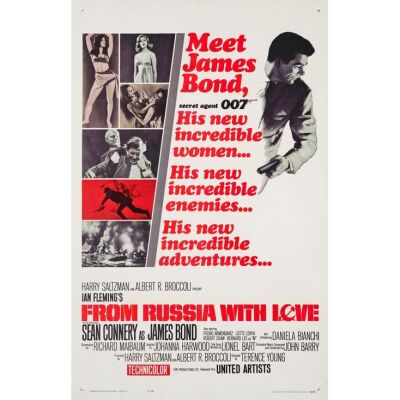 529. One Sheet (27" x 42"); The Collection of the Late J. Stephen Ryan; Style A; Very Fine- on Linen ### JAMES BOND: FROM RUSSIA WITH LOVE (1963)