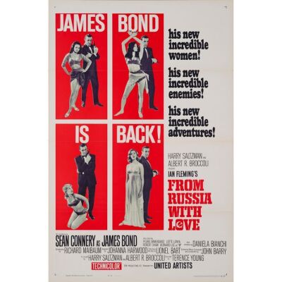 530. One Sheet (27" x 41"); Style B; Near Mint Folded ### JAMES BOND: FROM RUSSIA WITH LOVE (1963)