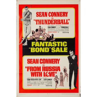 544. One Sheet (27" x 41"); The Richard Schenkman Collection; Fine Folded ### JAMES BOND: THUNDERBALL/FROM RUSSIA WITH LOVE COMBO (R-1968)