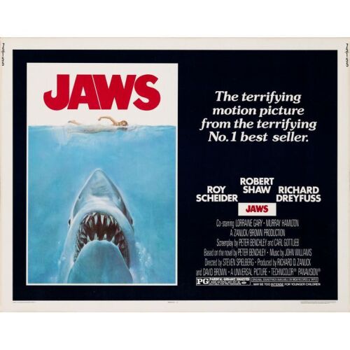 568. Half Sheet (22" x 28"); The Collection of the Late J. Stephen Ryan; Very Fine+ Rolled ### JAWS (1975)