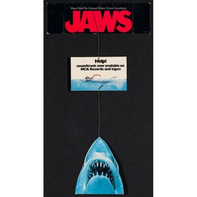 574. Record Store Soundtrack Mobile (3.25" x 11", 3.5" x 6", 5.25" x 6.25"); The Collection of the Late J. Stephen Ryan; Very Fine- ### JAWS (1975)