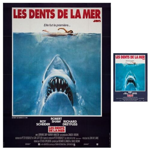 577. French Grande + French Petite (47" x 63", 15" x 21"); The Collection of the Late J. Stephen Ryan; Very Fine Folded ### JAWS (1975)