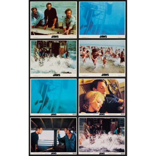 583. Mini Lobby Cards (8) (8" x 10"); The Collection of the Late J. Stephen Ryan; Studio Style (4) and NSS Style (4); Near Mint ### JAWS (1975)