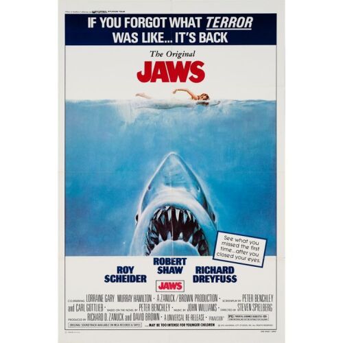 585. One Sheet (27" x 41"); The Collection of the Late J. Stephen Ryan; Very Fine+ Folded ### JAWS (R-1979)