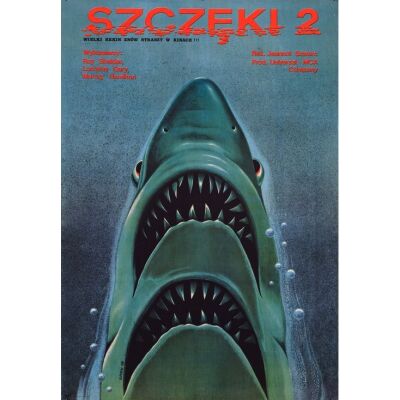 589. Polish Poster (26.25" x 38"); The Collection of the Late J. Stephen Ryan; Very Fine+ Rolled ### JAWS 2 (1978)
