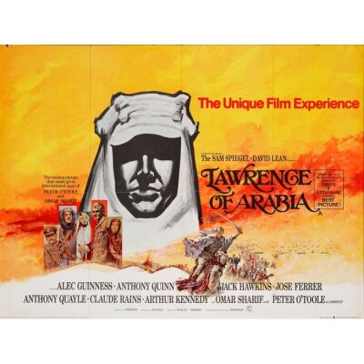615. Full-Bleed British Quad (40" x 30"); Academy Awards Style; Very Fine- Folded ### LAWRENCE OF ARABIA (R-1970)