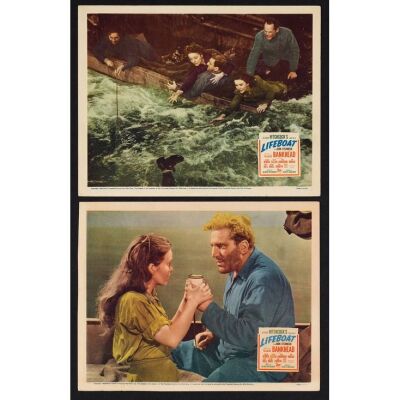 619. Lobby Cards (2) (11" x 14"); The Collection of the Late J. Stephen Ryan; Very Fine- ### LIFEBOAT (1944)