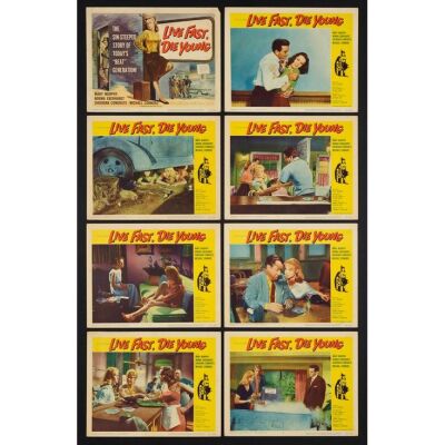 623. Lobby Card Set (8) (11" x 14"); The Collection of the Late J. Stephen Ryan; Fine+ ### LIVE FAST, DIE YOUNG (1958)